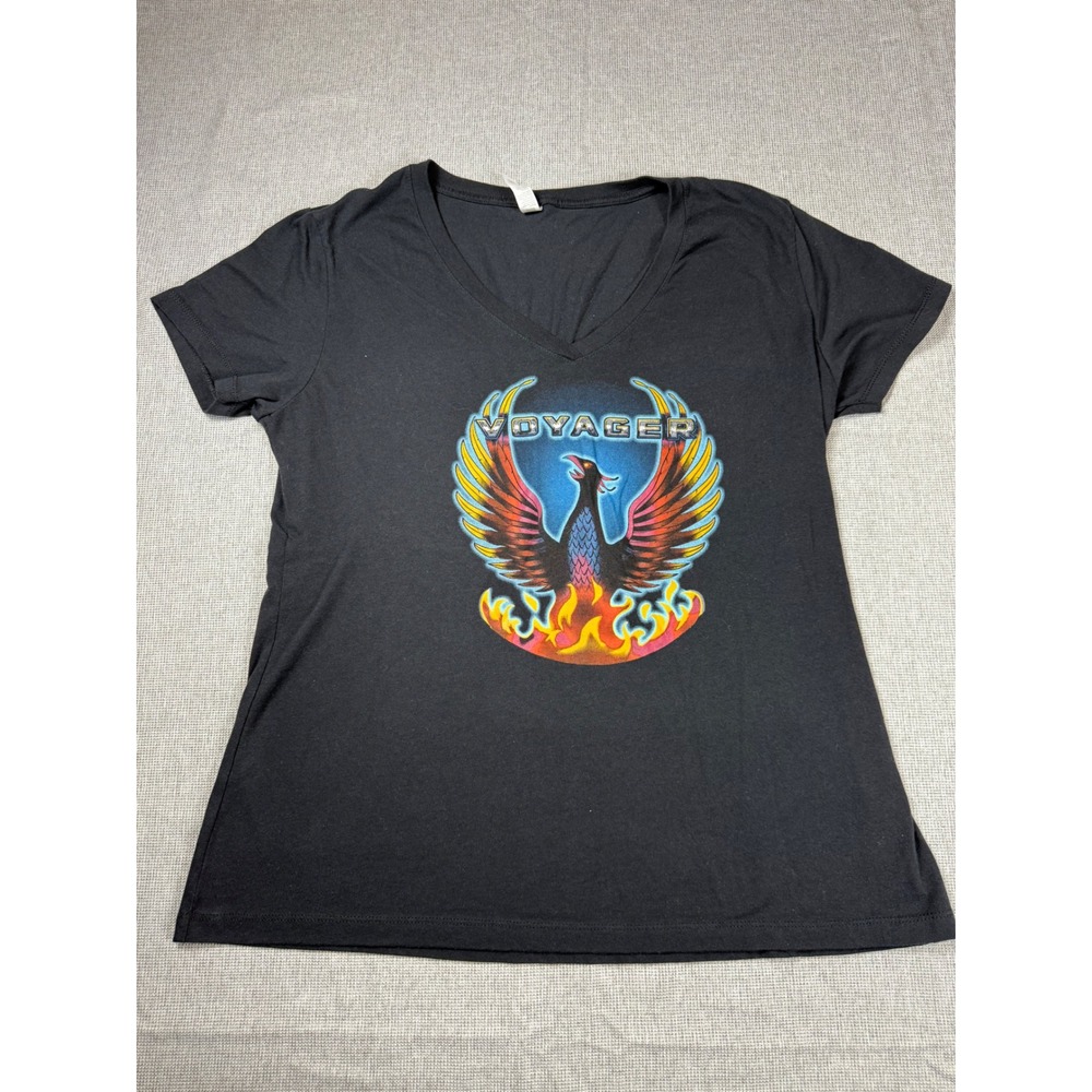 Next Level Voyager Phoenix Graphic V-Neck T-Shirt Black Womens‎